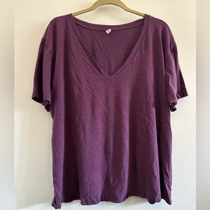BP Purple Basic V-Neck Short Sleeve T-Shirt